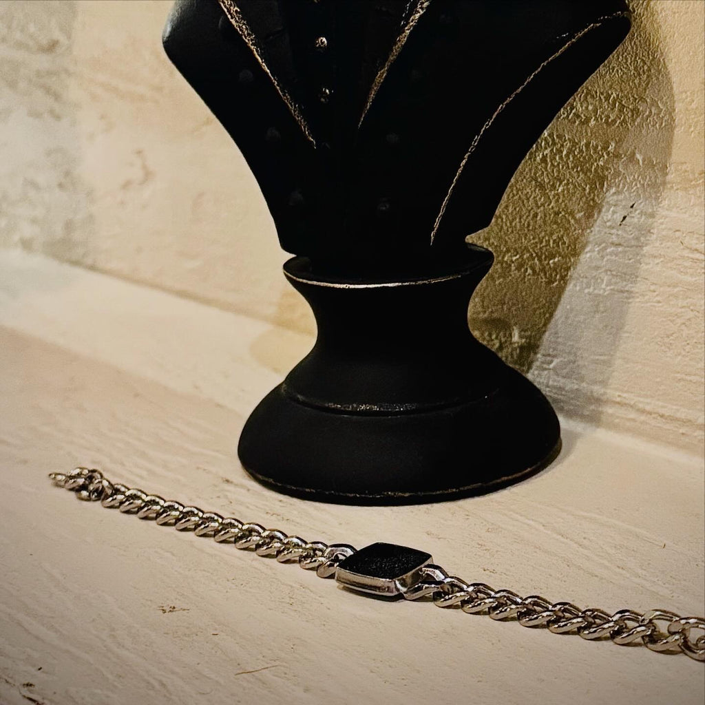 Black Stone Cuban Bracelet